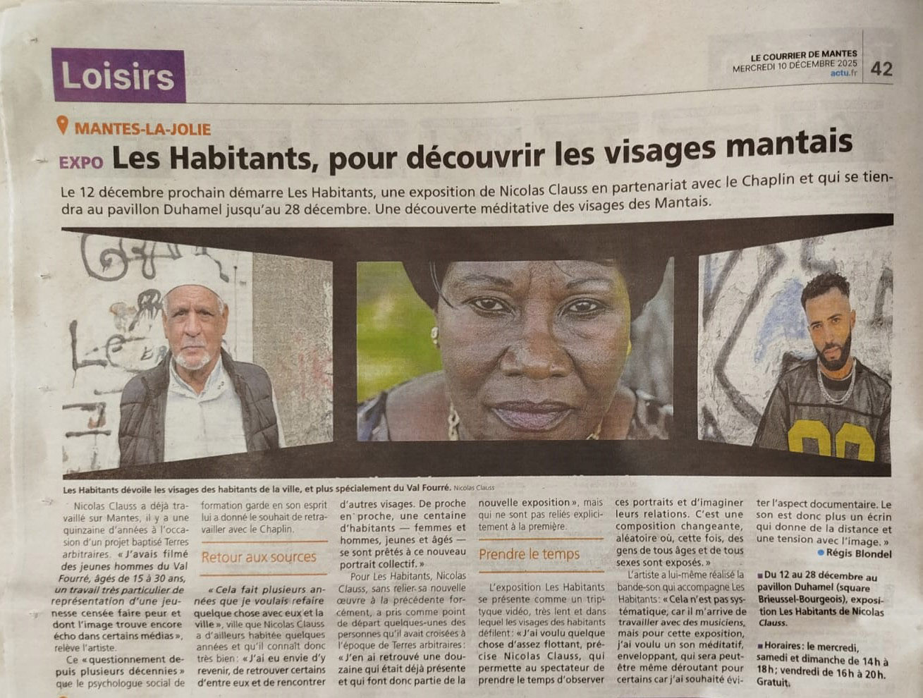 Article du courrier de Mantes du 10/12/2025